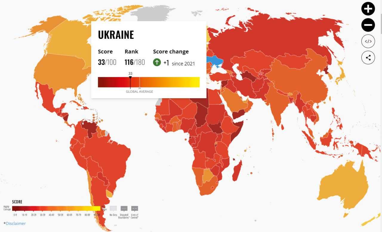 Список стран по индексу восприятия коррупции — рувики